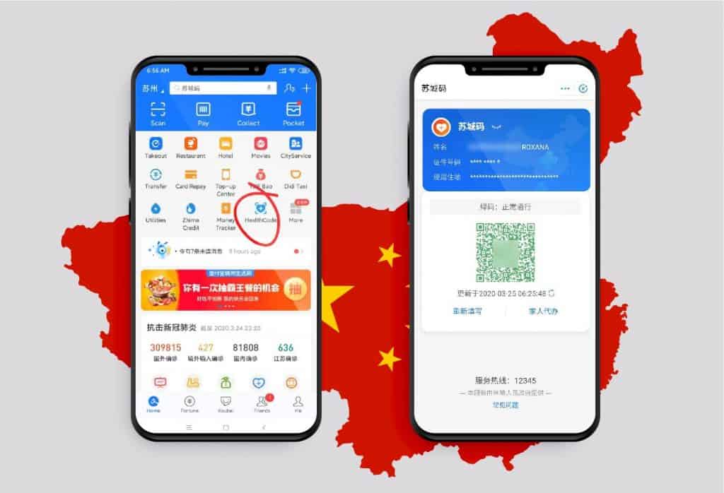 HealthCode app china para poder salir de casa por covid19