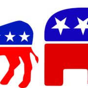 Democrat and Republican party logos