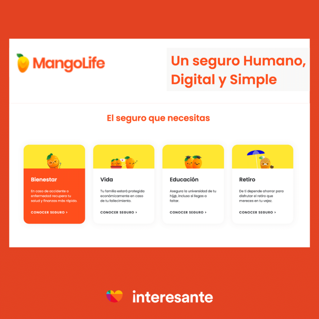 MangoLife, seguro de bienestar, vida, educación y retiro.