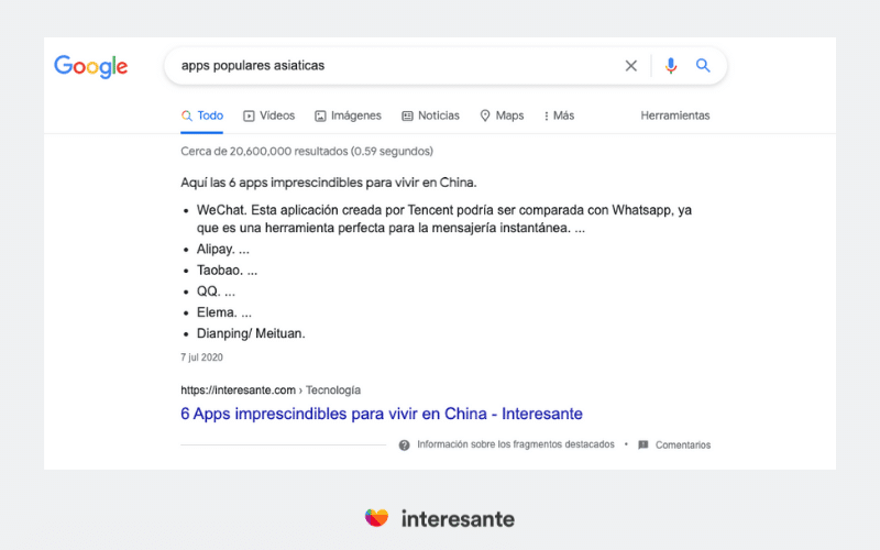 Feature snippets tendencias SEO 2022