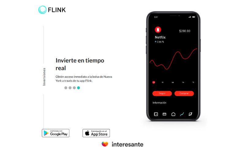 Interfase de Flink app para invertir en México