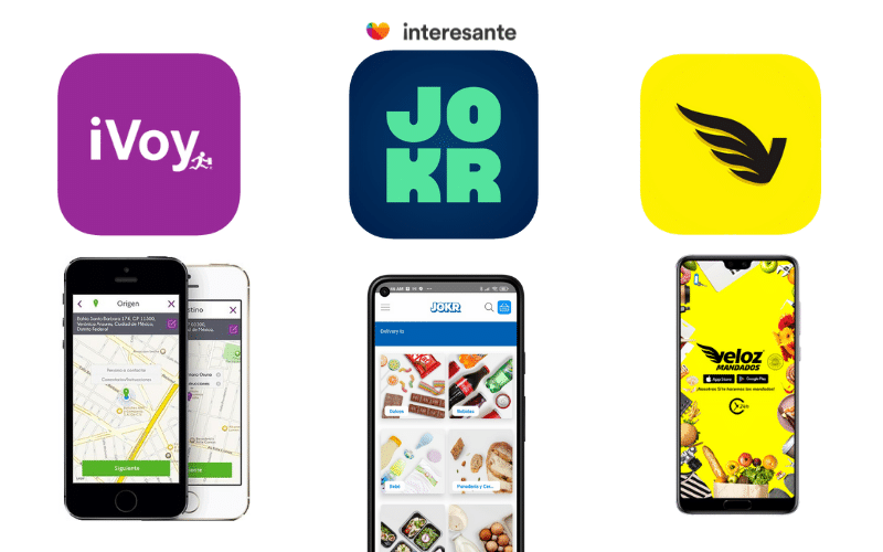 apps de entrega inmediata: iVoy,JOKR, Veloz.