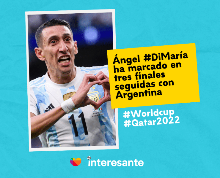 Angel DiMaria ha marcado en tres finales seguidas con Argentina CopaMundial