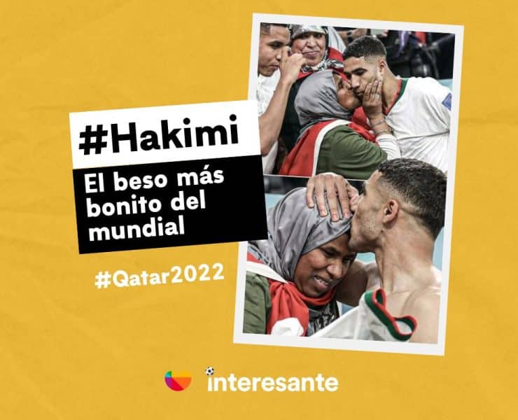El emotivo festejo de Hakimi con su madre despues del triunfo de Marruecos con Espana qatar2022