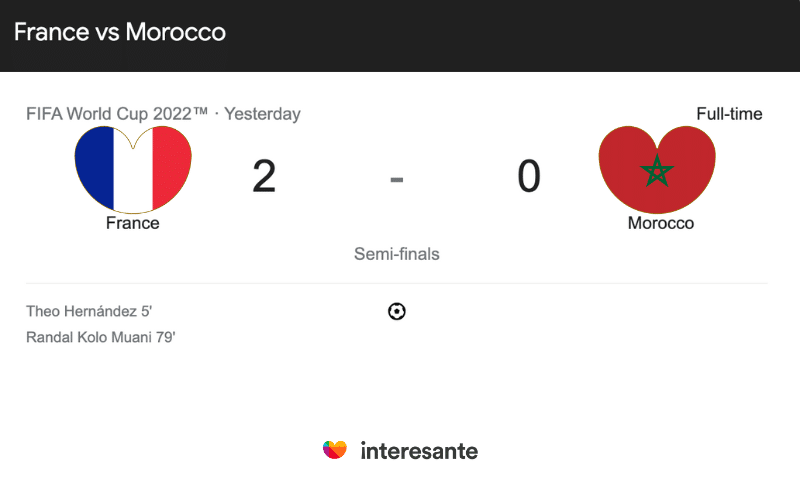 Semifinales Francia vs Marruecos