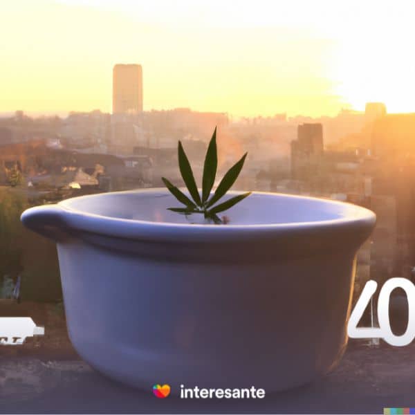 Planta de marihuana en un rooftop creada con Dall.e